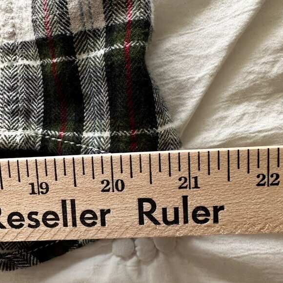 Arizona Plaid Flannel Shacket w/Corduroy Collar Zip Front White/Green/Red/Black - Picture 7 of 10